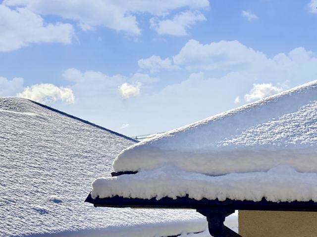 屋根に積もった雪